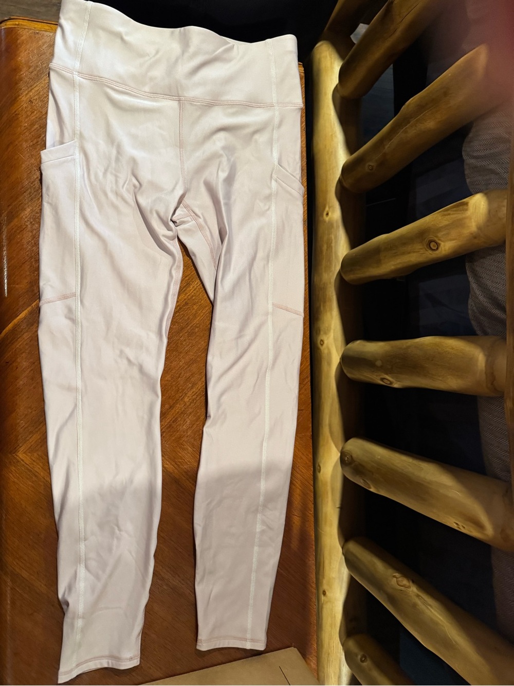 Fabletics  light tan High-Waist Leggings with Pockets